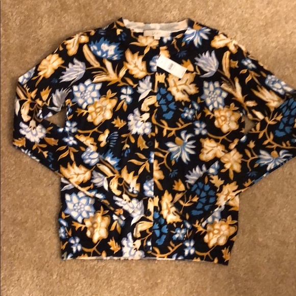NWT Loft Floral Signature Cardigan - Picture 2 of 4